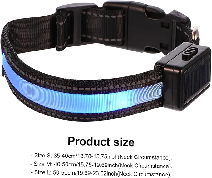 Happyyami Led Solar Collar for Dogs Night Safety Pet Supplies Cute Dog Collar USB Rechargeable