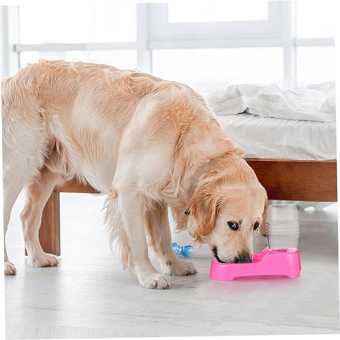 Generic Dog Water Feeder Water Dispenser for Dogs Food Automatic Feeder Automatic Water Bowl Food Pet Supplies Bowl Pet Water Bowl Stuff Dispenser Pink