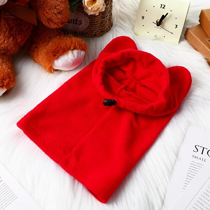 Winter Dog Hats Quiet Ears for Dogs Ear Muffs Pet Neck Warmer Scarf Hoodie Noise Protection Cover Beanie Head Wrap Costume for Pet Dog Cats(Red,XL)