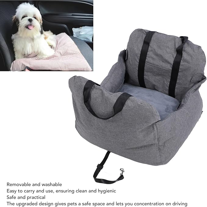 Pet Seat Oxford Cloth Portable Dog Booster Car Seat for Small Dogs, Dog Pet Booster Seat with Secure Straps, Pet Supplies for Car Truck SUV
