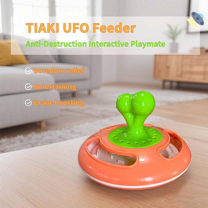 Luqeeg Interactive Dog Puzzle Toy Feeder, Automatic Feeding Puppy Toys, 360 Degree Rotation Balance Structure Alleviate Anxiety Pet Food Treat Feeding Dispenser Keep Them Busy
