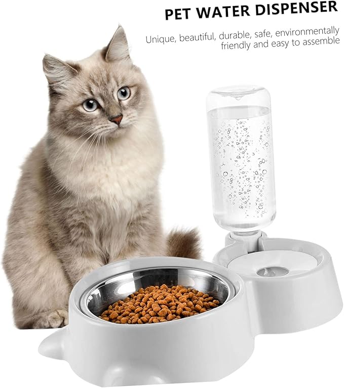 TOYANDONA Pet Dog Food Bowl Automatic Water Dispenser Bottle Dual Use Pet Feeder with Capacity Durable Convenient Water Feeding