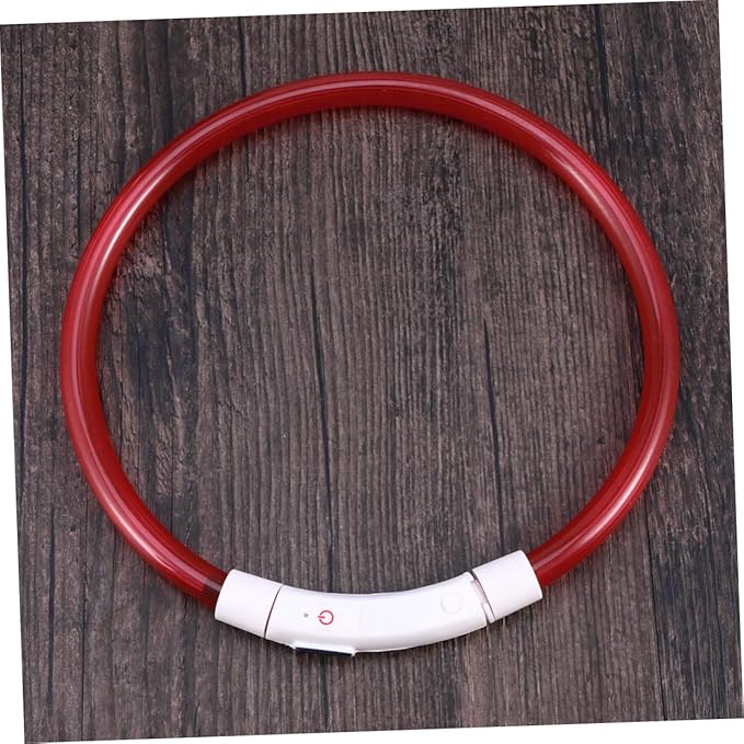Led Glowing Dog Collar USB Rechargeable Silicone Pet Collar for Night Safety Red Energy-Saving Light for Outdoor Adventures
