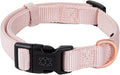 The DOGISTRY - City Collar - Blush - Premium Dog Collar with Padded Neoprene & Signature Fabric - Refined Design & Everyday Luxury - Large