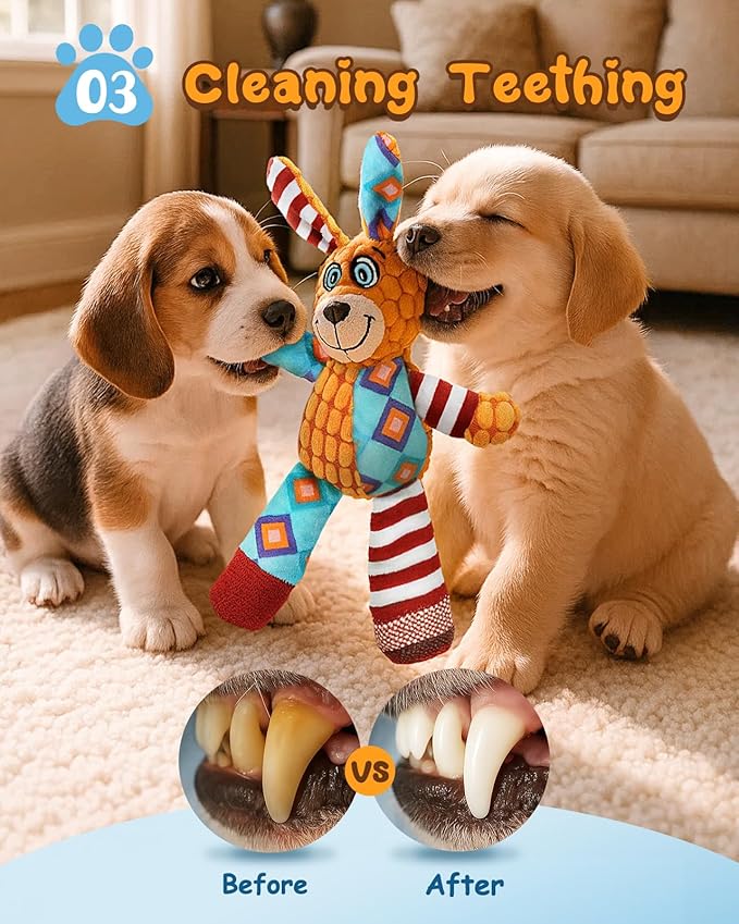 Swooflia Crinkle Dog Toy - Plush Squeaky Toys for Puppies,Treat Boredom for Small Dogs,Interactive Stimulating Puppy Toy to Keep Them Busy