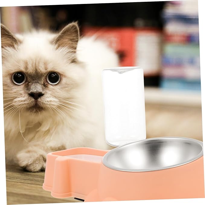 BESPORTBLE Automatic Dog Food Dispenser and Stainless Steel Water Bowl Pet Feeder with Transparent Water Container Break-Resistant Design for Puppies and Dogs Easy to Clean and Refill