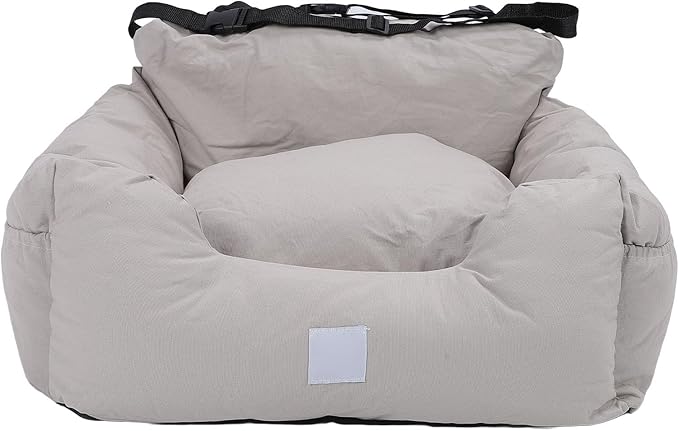 Removable Washable Dog Car Seat, Portable Antislip Puppy Car Travel Bed with Safety Non Slip Base, Ideal for Small Medium Dogs Cats, Suitable for All Seasons, Lightweight and