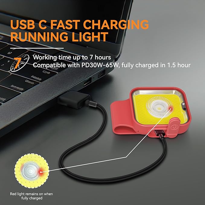 Yls Running Lights for Runners, Rechargeable Clip on Light with 12 Lighting Modes, LED Night Safety-Light for Walking, Camping, Hiking, Jogging, Outdoor Adventure, Red