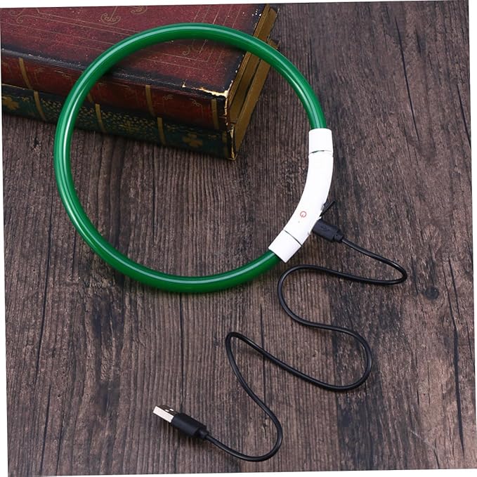 POPETPOP Glowing Led Dog Collar Rechargeable Silicone Pet Collar Night Safety Accessory
