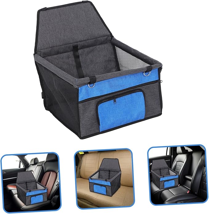 Front Pocket Dog Car Seat with Safety Rope Portable Travel Seat for Cats and Dogs and Breathable Pet Cushion Easy to and Install