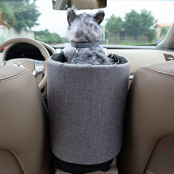 Dog Booster Car Seat Center Console Dog Cat Travel Seat for Small Dogs and Cat Up to 10 Lbs, Installed on The Armrest Box,Washable Travel Bags Carrier Bed Cage Safety Seat