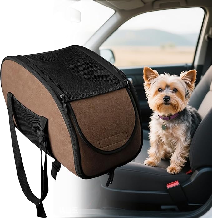 Puppy Car Booster Seat - Small DogsPet Seat, Puppy Car Seats - Pet Booster Seats, Soft Washable Travel Accessories | Secure Bed Safety Harness,