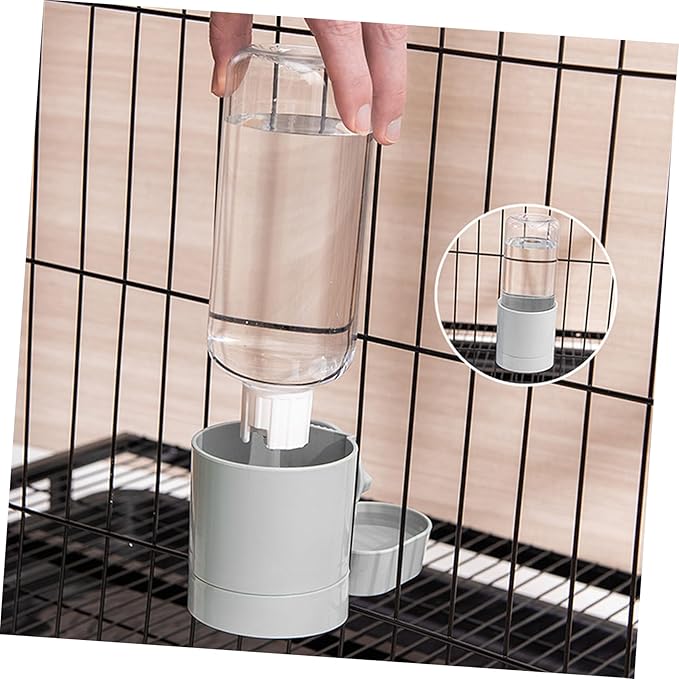 Kisangel Pet Water Dispenser Automatic Hanging Water Feeder for Dogs and Cats Capacity Easy to Inspect Gray for Keeping Pets Hydrated While You Re Away