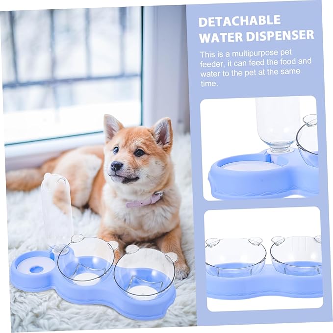 BESPORTBLE Double Design Detachable Pet Feeder Skid Dog Food and Water Bowl for Cats and Dogs Easy to Automatic Water Dispenser for Busy