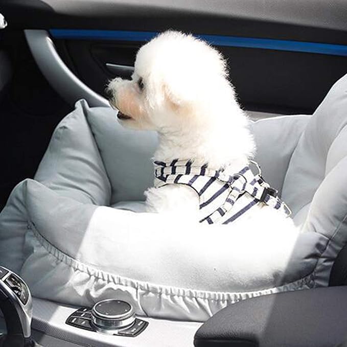 Dog Car Seat, Pet Booster Seat,Dog Travel Car Carrier Bed Safety Seats with Storage Pocket and Clip-On Safety Leash for Small Dog Puppy and Cats,Dual-Use for Car and Home