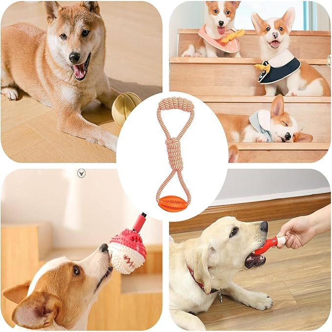 Dog Rope Ball Toy - Large Breed Dog Toy | Pet Interactive Rope Ball | Ropes Balls Dogs Large Breed | Interactive Food Dispenser String | Cotton Knot, Pet Chew Supplies for Easy Throwing