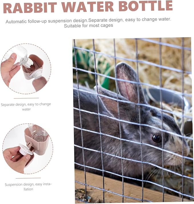 Yardwe Dog Water Bottle Pet Water Dispenser Portable for Busy Parents Auto Refill Rabbit Feeders for Cages