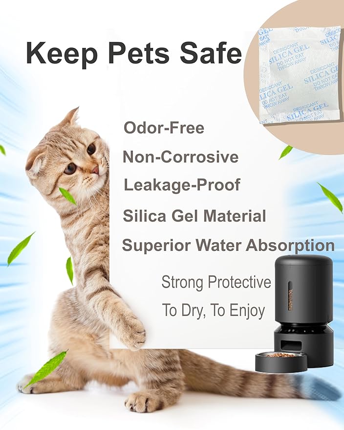 8 PCS Replacement Desiccant Packs for PETLIBRO Automatic Cat Feeder,Refill for Smart Cat & Dog feeders ，Moisture-Proof & Fresh-Keeping, Individually Wrapped