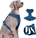 No Pull Dog Harness with Lycra, Three-Point Force Dispersion & 3D Padding, Adjustable Breathable Mesh for Small Medium Large Dogs(Prussian Blue,XS)
