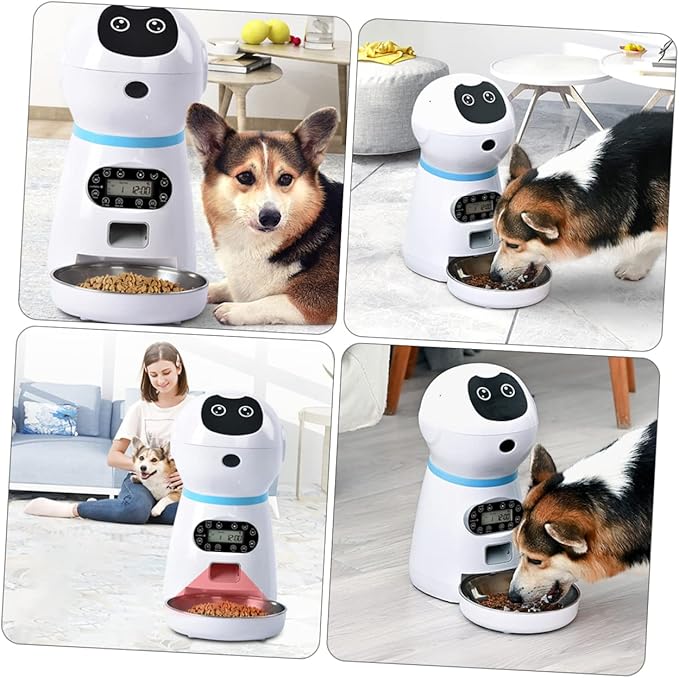 1set Feeder with Capacity Automatic Meal Timer and for Cats and Dogs USB Powered Intelligent Food Dispenser