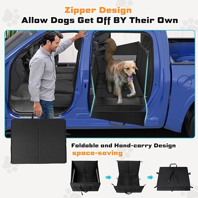 Large Dog Car Seat with Detachable Fleece Cover Summer & Winter | Backseat | Dog Car Seats for 2-3 Small | Medium | Large Dogs | Mesh Windows | Storage Pockets | Travel