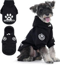 BEAUTYZOO Security Dog Hoodie Sweaters for Small Medium Large Dogs, Brushed Fleece Dog Clothes with Hat,Soft Winter Fall Coat All Weather Pullover, Classic Halloween Costume with Leash Hole, Black SM