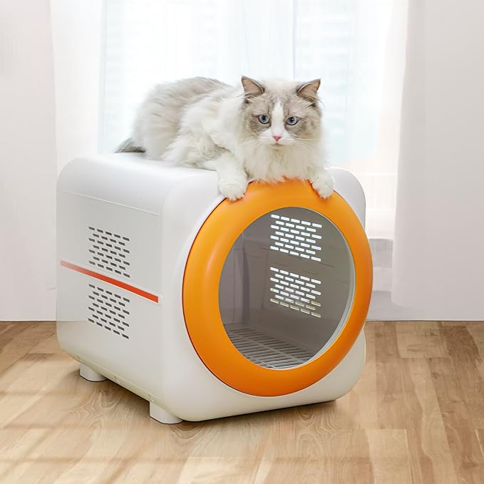 Pet Dryer Box with LED 30 Million Negative Ions&Multi-Function, 360° Efficient Automatic and Quite Box for Cats, Dogs, Smart Touch Screen Temperature Control, Safe Design for Pet Hair Dryer