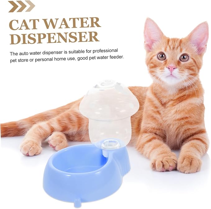 Automatic Cat and Dog Water Dispenser Gravity Feeder Durable Mushroom-Shaped Water Bowl for Pets Easy to Clean Safe Material for Home Use