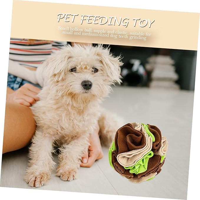 SUPVOX Pet Snuffle for Dogs Interactive Feeding Toy to Slow Down Eating Sniffing Skills Fleece Material Avocado Green for Snuffle Training