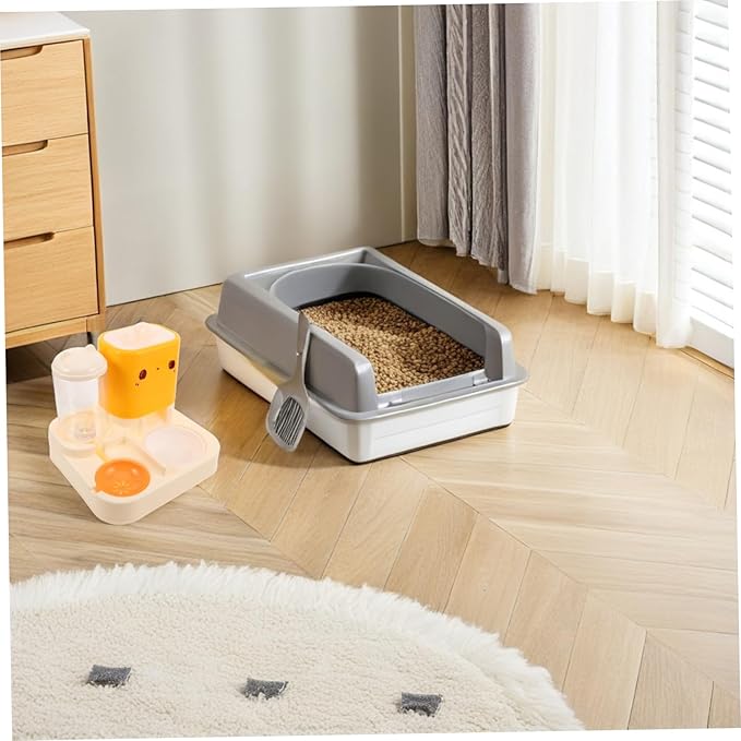 KESYOO Automatic Cat Feeder Water Dispenser Double Bowls Pet Food and Water Feeder Dog Bowl