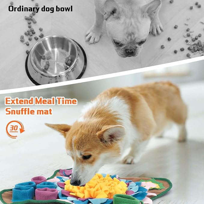 Yummy Sam Snuffle Mat for Small and Medium Dogs, 2 in 1 Portable Interactive Nose Smell Training Sniffing Pad with Puzzle Toys for Boredom Stimulating Slow Eating and Keep Busy (Grey)