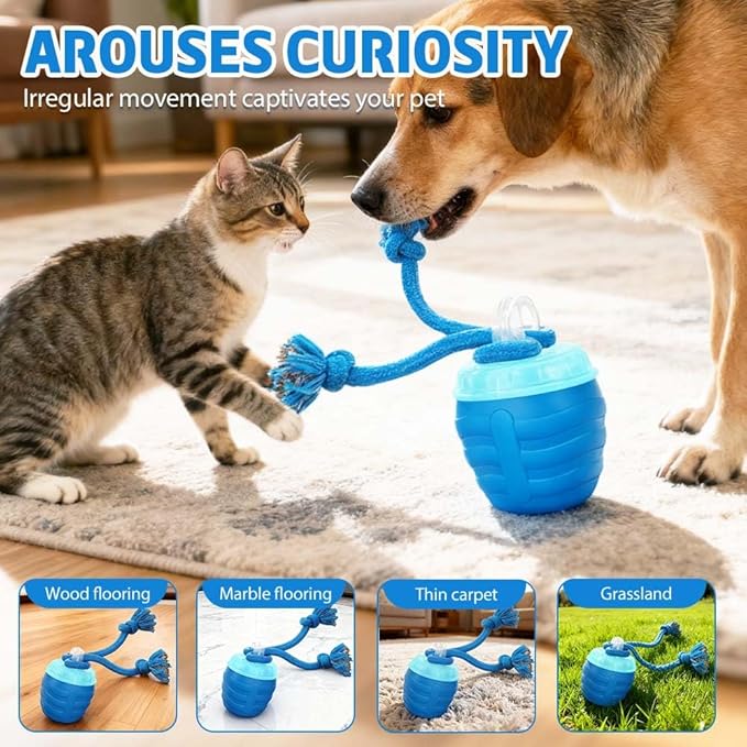 Interactive Dog Toys, 2026 Upgrade Interactive Rolling Cat Dog Ball Toy, Rechargeable Automatic Moving Dogs Toy Wicked Ball for Boredom Medium Small Puppy Dogs (Blue)