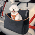 iPEGTOP Dog Car Seat for Small Medium Dogs Under 35 lbs, Washable Safety Cat Dog Booster Puppy Travel Bed with Memory Foam Cushion Secure Safe Buckles & Clip-On Leash, Black