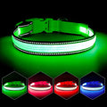 YFbrite Full Adjustbale LED Dog Collar, Full Illuminated Light up Dog Collars, Reflective Dog Collar Light Glowing in The Dark for All Dogs Safety (Large, Green-2)