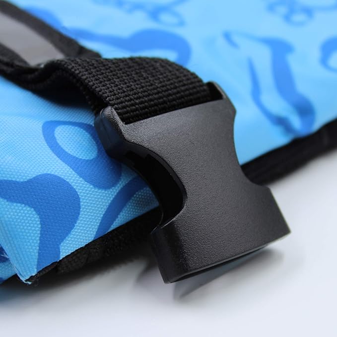 Dog Life Jacket Easy-Fit Adjustable Belt Pet Saver Swimming Safety Swimsuit Preserver with Reflective Stripes for Doggie (M, Blue)