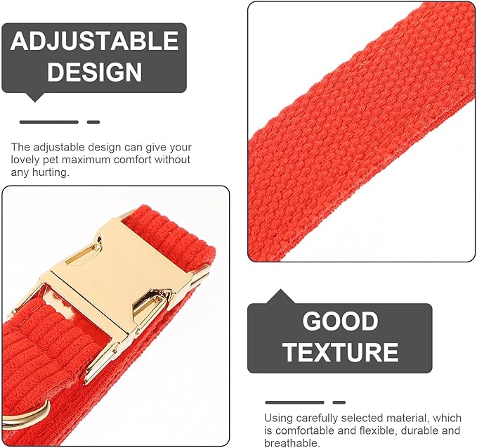 Alasum Metal Buckle Adjustable Cloth Dog Collar for Small to Medium Dogs S Size, Fashionable Pet Collar Necklace with Reflective Buckle for Daily Use and Puppy Training