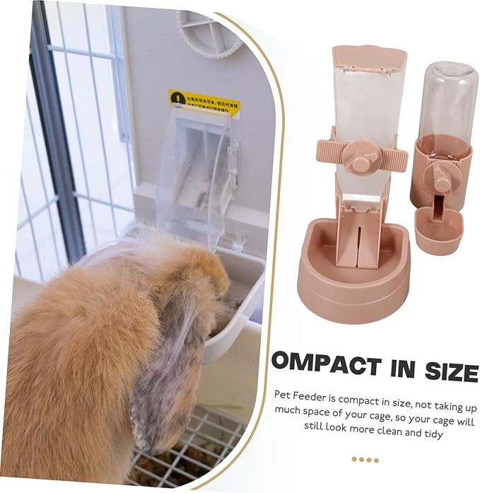 Yardwe 1set Hanging Automatic Pet Water Dispenser and Food Feeder for Cats and Lightweight Easy to Install Leak Material