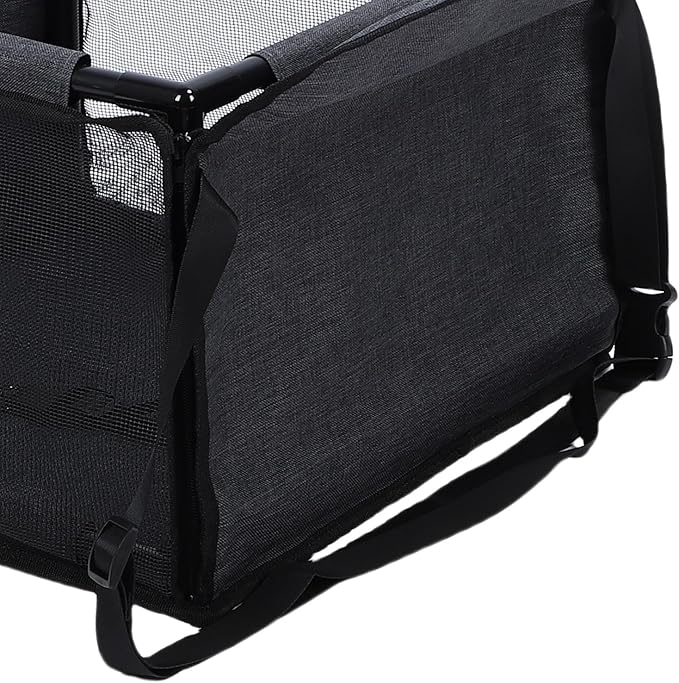 Small Dog Car Seat, Folding Travel Pet Carrier with Breathable Mesh for Small Dogs, Portable Dog Crate for Road Trips (Black and Gray)