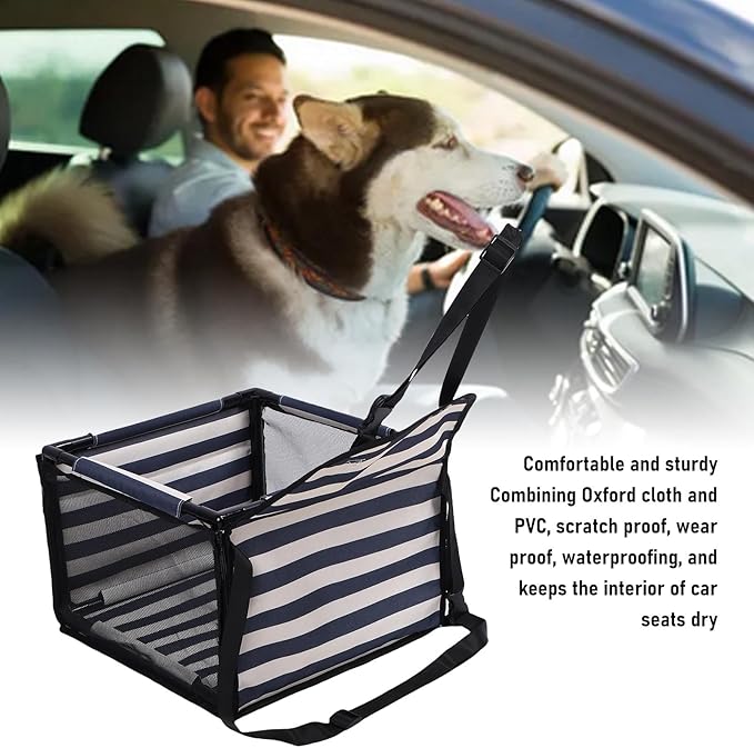 Foldable Pet Car Seat Portable Multi Functional Travel Safety Carrier Bed for Dogs Cats Small Medium Pets Oxford Cloth PVC Material 39x39x27cm