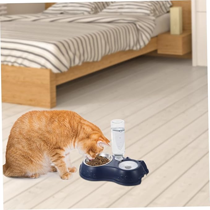 Milisten 1set Detachable Pet Feeder for Dogs and Cats Automatic Water and Food Dispenser Dual Bowl Design Base Safe for Pets