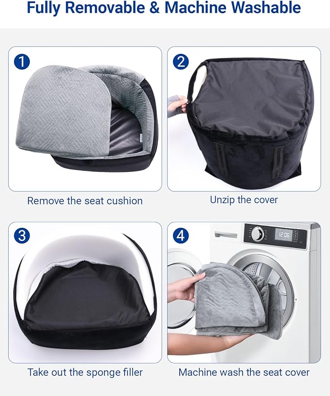 Dog Car Seat for Small Dogs, Dog Booster Seat with Extendable Backrest, Pet Car Seats up to 30 lbs, Washable Removable Cover Travel Bed with Storage Pockets and 2 Safety Leashes, Black&Grey