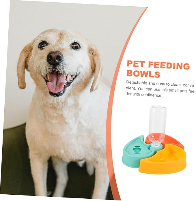 SUPVOX Automatic Pet Feeder and Water Bowl Capacity Dry and Wet Separation Design for Cats and Small Dogs Sturdy Materials Convenient and Practical Pet Dish