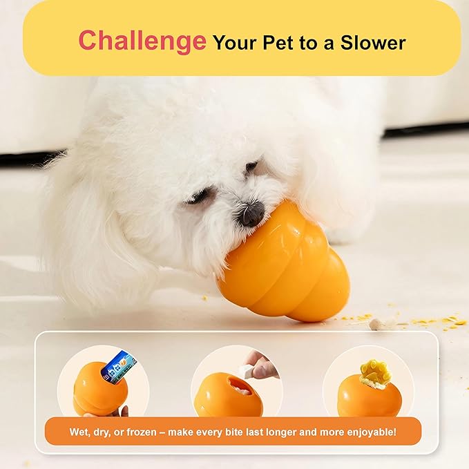 Dog Carrot Puzzle Toy Slow Feeder Nose Work Feed Games Hide and Seek Interactive Toy for Puppy IQ Stimulation &Treat (Orange, Small + Medium)