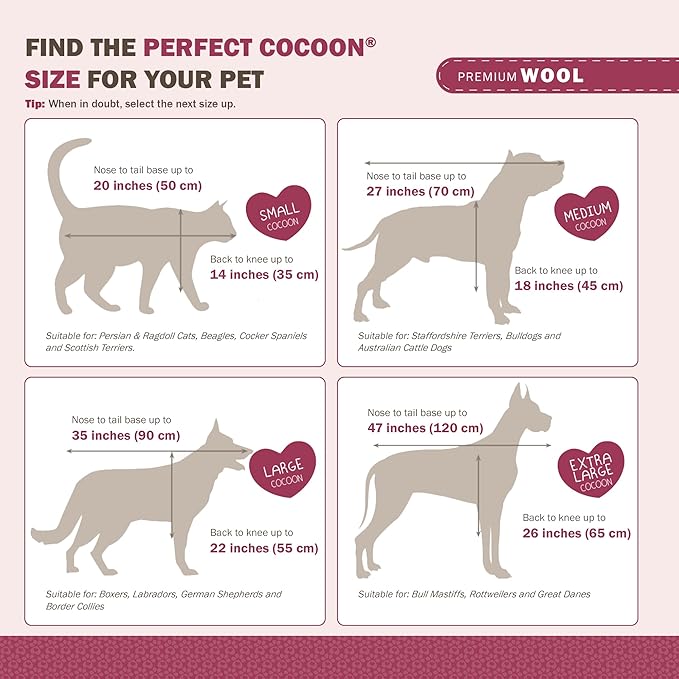 Cocoon® - Eco-Friendly Pet Burial & Cremation Ceremony Kit (Premium Wool) - Casket for Dogs and Cats (Choose Size & Color) (Medium, Magenta)
