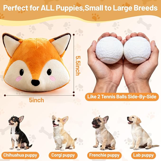 Automatic Puppy Toy for Anxiety & Boredom Relief - Self-Moving, Bouncing & Vibrating with Sound for Mental Stimulation | Rechargeable, Chew-Resistant for All Breed Sizes