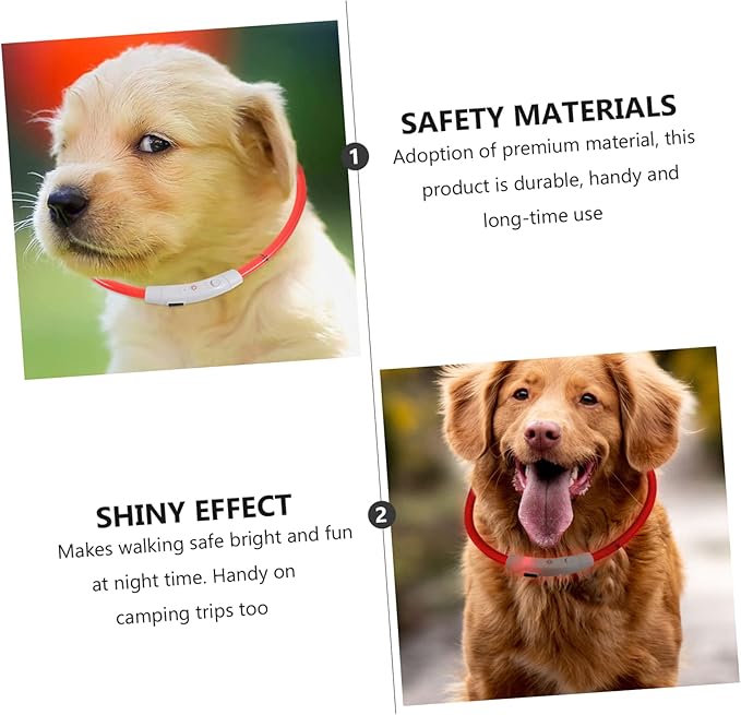 Totority LED Dog Collar Rechargeable Glow Collar for Night Safety Stylish Pet Accessory for Parties and Outdoor Activities High Visibility