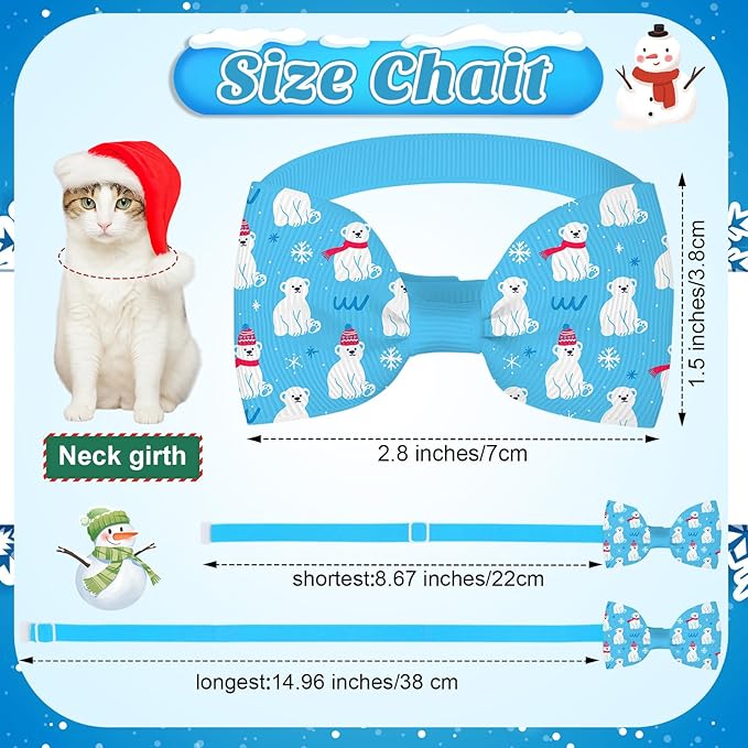 Sanwuta 100 Pcs Winter Dog Bandanas Bulk and Collar Bow Ties Set 50 Snowflake Cats Bandanas for Dogs 50 Winter Charm Doggie Collar Pet Triangle Scarf Bowtie for Small Medium Large Pets Costume