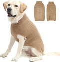 XL Dog Sweater, Classic Cable Knit Warm Dog Sweatshirt with Reflective Yarn for Girl Boy, Halloween Fall Winter Coat Turtleneck Pullover Clothes Apparel for Small Medium Large Dogs, Khaki XL