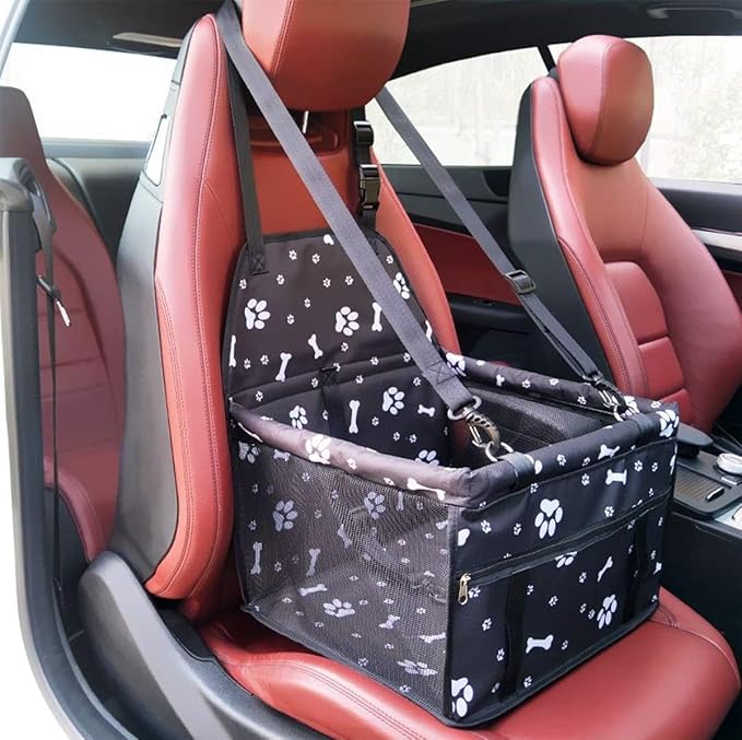 Dog Car Seat Car Booster Seat Travel Carrier Cage Oxford Breathable Folding Soft Washable Travel Bags for Dogs Cats or Other Small Pet