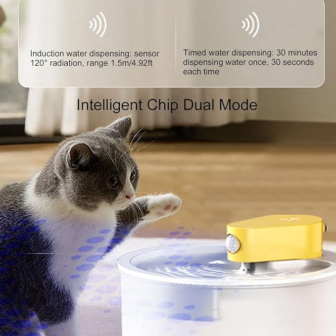 Rechargeable Automatic Pet Water Dispenser - Detachable, Ideal for Small to Medium Dogs and Cats, 2.5L Capacity